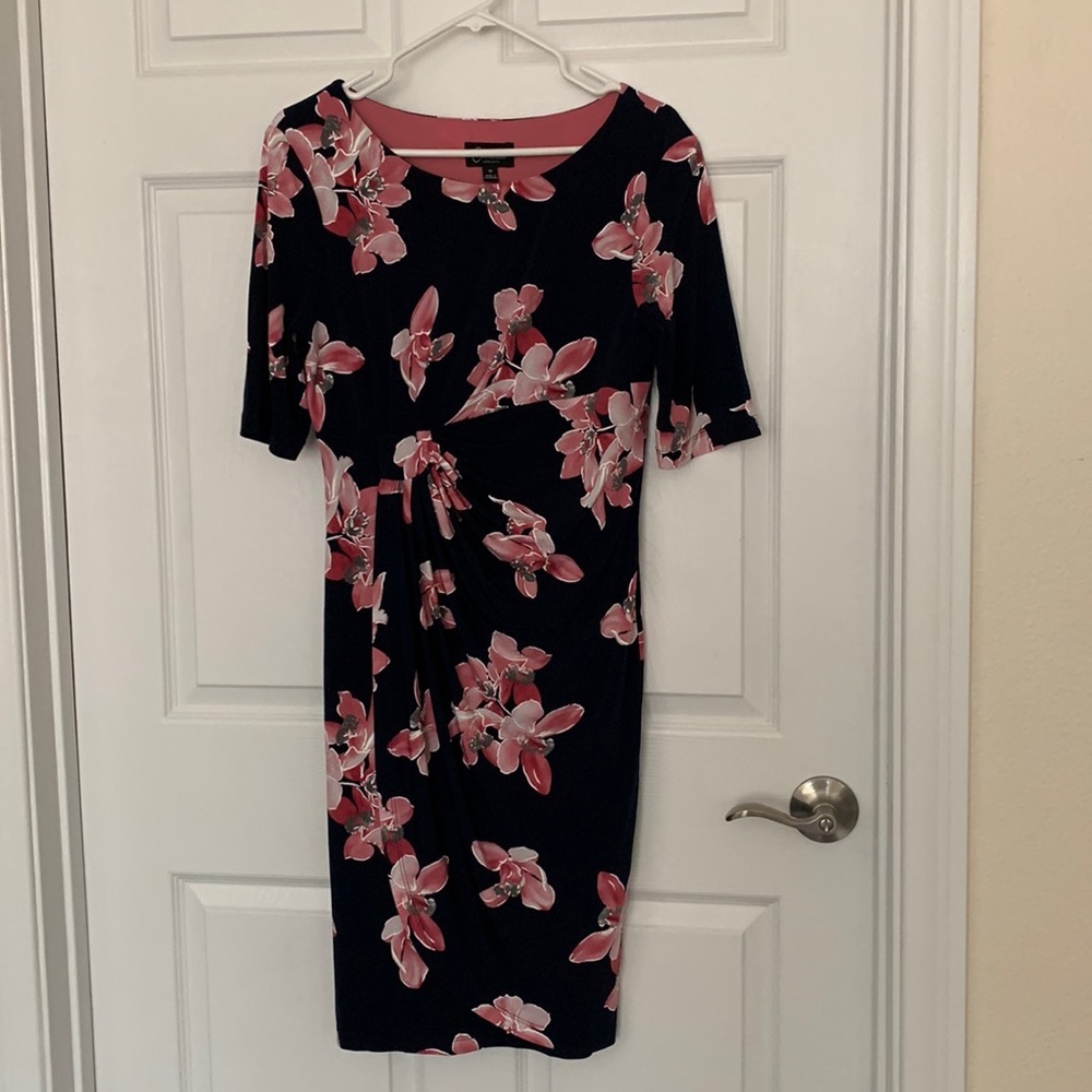 Connected Apparel 3/4 Sleeve Dress, Knee Length, Stretchy